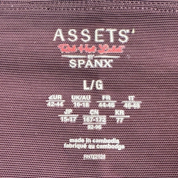 NWT Assets By Spanx Deep Burgundy Leggings Size L - Picture 3 of 10